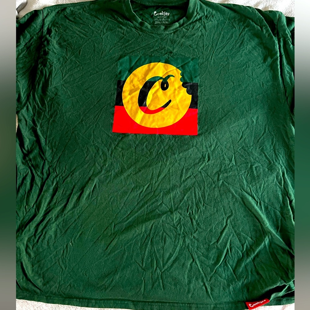 Cookies Tee 4XL Green and red and black (Rasta colors)